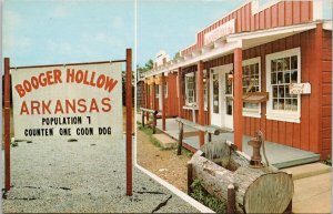 Booger Hollow Arkansas Population 7 Countin Coon Dog Vintage Postcard H53