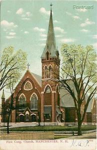 NH, Manchester, New Hampshire, First Congregational Church, A.C. Bosselman 2073