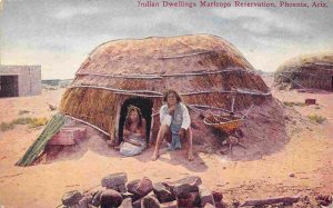 Native American Indian Dwelling Maricopa Reservation Phoenix Arizona postcard