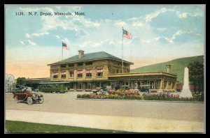 Montana N.P. Depot Missoula Vintage Postcard PC Unused 