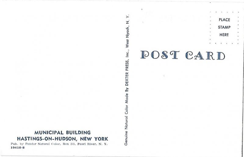 Municipal Building Hastings-on-Hudson New York 1950s Cars