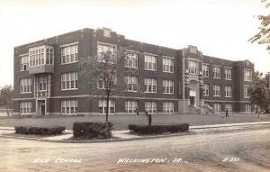 Washington Iowa~High School~Kids in Front Yard Playing~1930s Real Photo Postcard