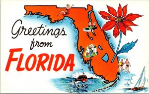 Florida Greetings With Map