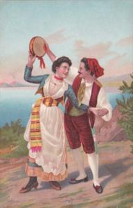 Italy Romantic Couple Italian Couple Dancing In Traditional Costume