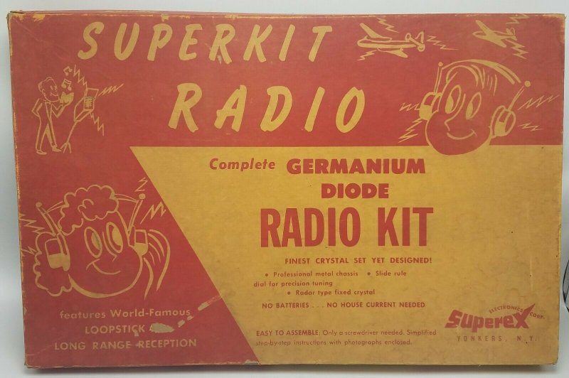 1957 Superkit Loopstick Long Range Germanium Diode Radio Model Kit