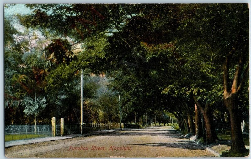 c1910s Honolulu, HI Punahou Street View NICE PC Hawaii Territory TH A188