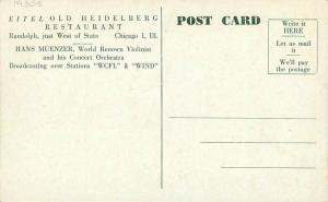 Chicago Illinois Eitel Old Heidelberg Restaurant 1920s Postcard interior 3451