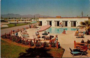 Outdoor Pool Sunbathers Acacia Gardens Mobile Home Park Tuscan Arizona Postcard