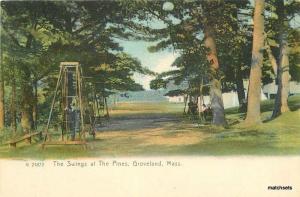 c-1905 Children's Playground Swings Groveland Massachusetts Rotograph 10698 