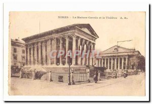 Nimes Old Postcard THE Carree house and theater