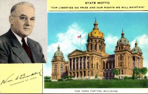 Iowa Des Moines State Capitol Building and Governor William S Beardsley