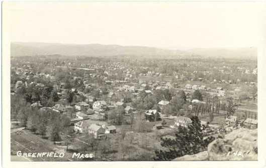 RPPC View of Greenfield, Massachusetts, MA, Kodak Paper Real Photo