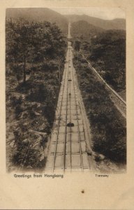 china, HONG KONG, Peak Tramway (1900s) Kruse & Co. Postcard