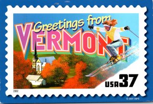 Stamps On Postcards Greetings From Vermont