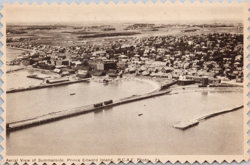 Summerside Prince Edward Island Aerial View PE PEI Jagged Edge PECO Postcard H41