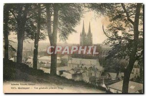 Old Postcard Quimper general view taken of Prügy