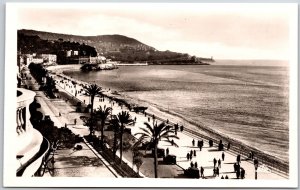 Nice - La Promenade Prise De L'Hotel Ruhl France Real Photo RPPC Postcard