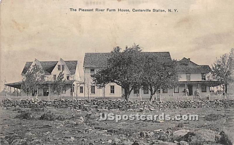 Pleasant River Farm House Centerville Station (Woodridge) NY 1912 Missing Stamp