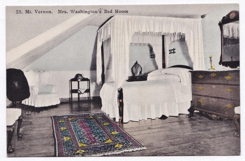 1907-1915 Mt. Vernon VA Mrs. Martha Washington's Bed Room George Mount Postcard