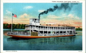 1920s Ferry Steamer Cary Bird Cairo Illinois Postcard