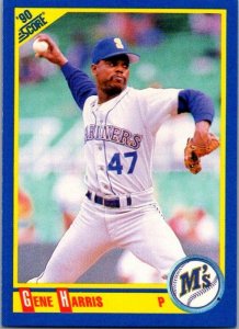 1990 Score Baseball Card Gene Harris Seattle Mariners sk2661