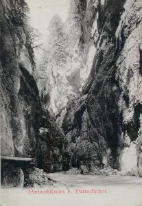 B585 Partnachklamm popular natural attraction near Partenkirchen, Germany 1900s