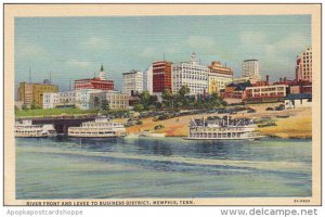 River Front And Levee To Business District Memphis Tennessee Curteich