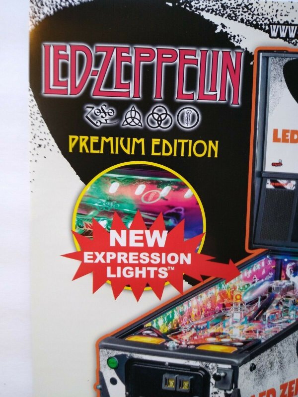 Led Zeppelin Pinball FLYER Hard Rock & Roll Music Premium Blimp UNUSED Promo 