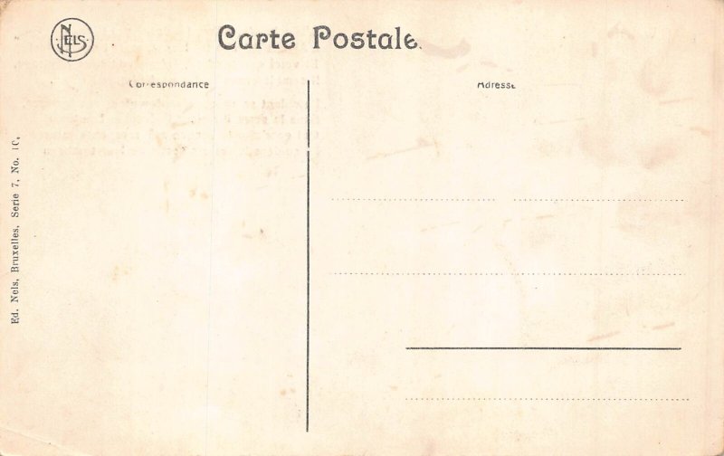 A960 Belgium Waterloo Monument Poem vintage postcard