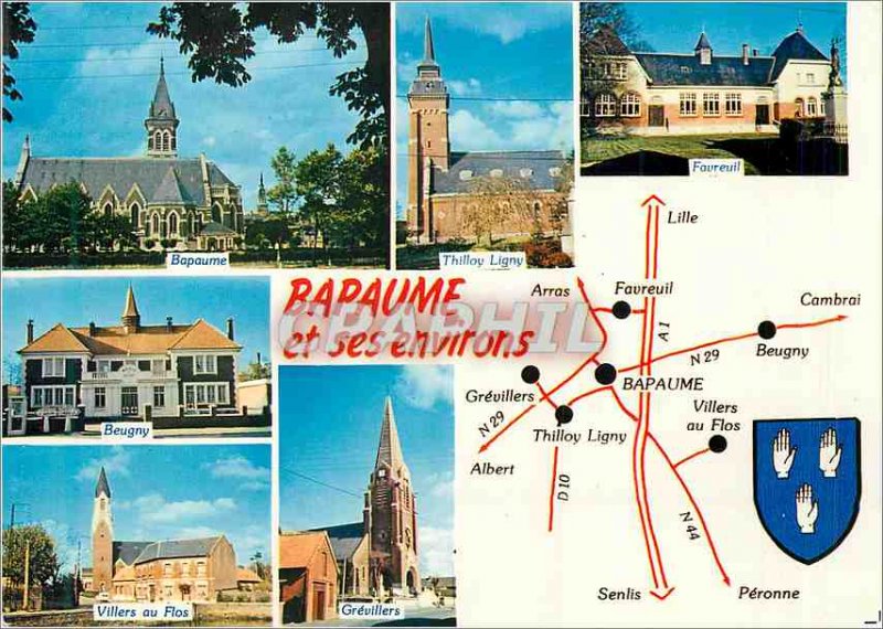 Modern Postcard Bapaume (P C) and its surroundings Thilloy Ligny Favreil Beug...