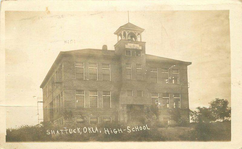 1915 High School Shattuck Oklahoma RPPC Photo Postcard 182