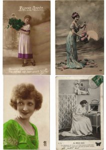 LADIES ROMANTIC GLAMOUR 1000 REAL PHOTO Vintage Postcards (Part 2.) (L2958)