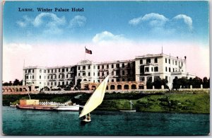 Luxor Winter Palace Hotel Egypt Yacht Motor Boat Water Adventure Postcard