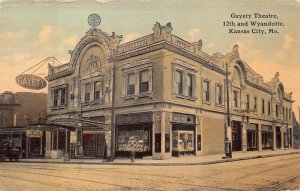 GAYETY THEATRE KANSAS CITY MISSOURI ADVERTISING POSTCARD 1913