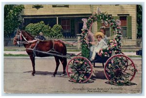 1911 Decorated Vehicle Rose City Festival Horse Portland Oregon Vintage Postcard