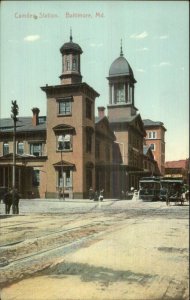 Baltimore MD Camden Station RR Train Depot c1910 Postcard