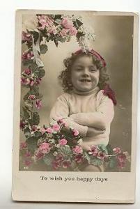 Real Photo, Tinted, Little Girl, Happy Days, Birthday Message