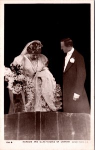 Real Photo Postcard Marquis and Marchioness of Graham Wedding Day