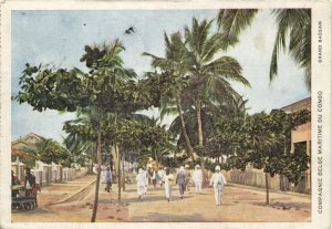 belgian congo, Street Scene Grand Bassam (1923) Postcard