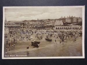 Dorset Bournemouth EAST BEACH shows Busy Animated Beach Scene c1920s RP Postcard