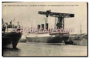 Postcard Old Saint Nazaire Loire Inf the Basin Penhoet transatlantic Paris un...