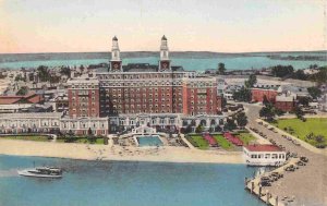 Hotel Chamberlin Aerial View Old Point Comfort Virginia handcolored postcard