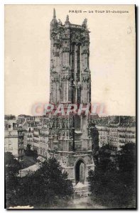 Old Postcard Paris St Jacques Tower