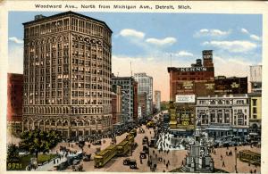 MI - Detroit. Woodward Avenue North from Michigan Avenue