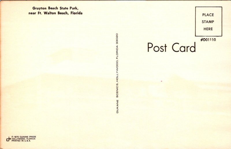Grayton Beach State Park Near Ft. Walton Beach FL Vintage Postcard O68