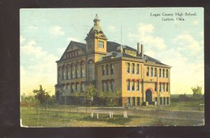 GUTHRIE OKLAHOMA LOGAN COUNTY HIGH SCHOOL VINTAGE POSTCARD REVERE MISSOURI