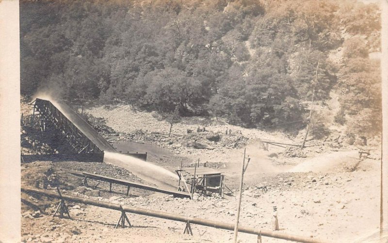 RPPC GOLD DREDGING SAWYERS BAR CALIFORNIA TO FRANCE REAL PHOTO POSTCARD 1909