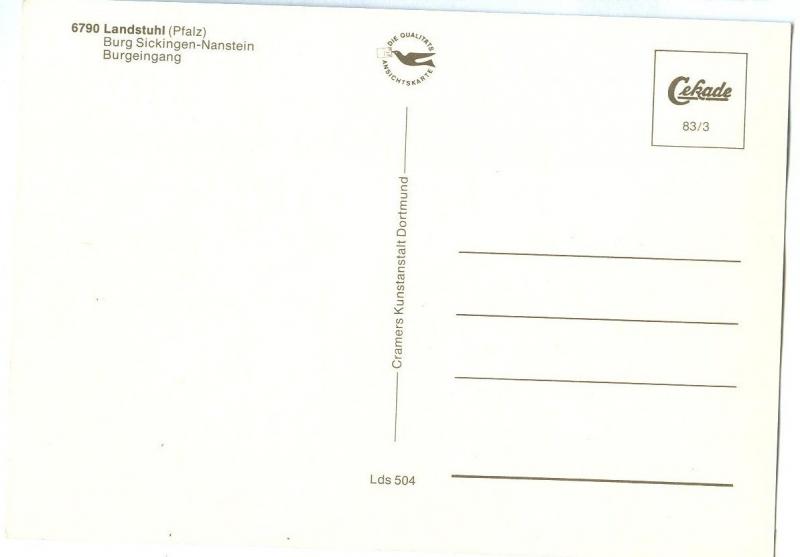 Germany, Landstuhl, Burg-Sickingen-Nanstein, Burgeingang, unused Postcard