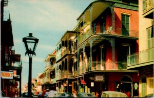 Vtg 1950s Saint Peters Street Vieux Carre New Orleans Louisiana LA Postcard