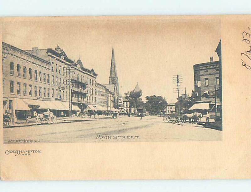 Pre-1907 STREET SCENE Northampton Massachusetts MA W2402